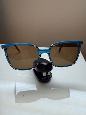 IOTA Blue FUN Square Sunglasses with Brown Lenses preowned prescript lenses